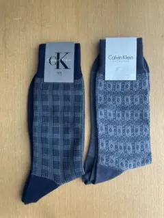 新品　カルバンクライン　メンズソックス　2点セット　幾何学模様