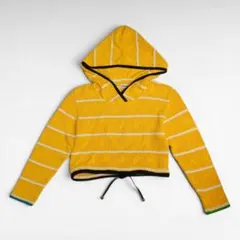 FLORIDAKEYS ショート丈 ニット パーカー ボーダー イエローのサムネイル