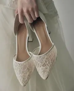 HAAVE レースオープンサイドパンプス　23.5cm