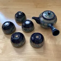 急須と茶碗セット 花柄 陶器