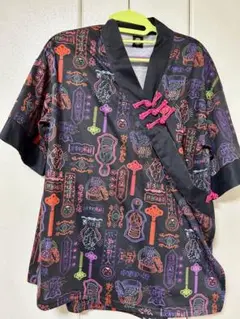 【DXMOUVE】臓器看板柄カシュクールチャイナトップス/DX0049
