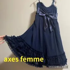 【大特価】axes femme フリンジ レース デカリボン キャミワンピース