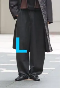 ユニクロU ブラッシュドスウェットワイドパンツ L ダークグレー UNIQLO
