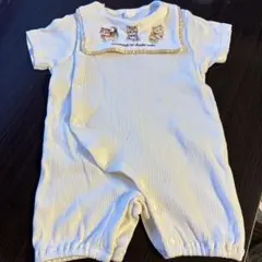 ホワイト 猫 ロンパース Cottoli