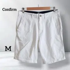 【コンファーム】ハーフパンツ 白 M 綿混 伸縮性 ネイティブ柄裏地 綿98%のサムネイル