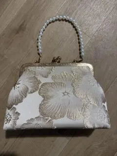 花柄サテンパーティーバッグ
