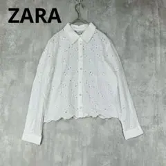 ♪ ZARA ザラ　ブラウス　シャツ　コットン100%白　透け感　春夏秋