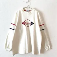 ☆【セントクリストファー】トレーナー 刺繍ロゴ 綿混 クルーネック 日本製 L