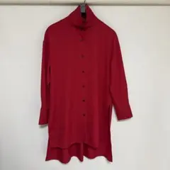 【美品】CABaN レッド スタンドカラー 長袖シャツのサムネイル