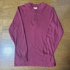 L.L.Bean 80s ヘンリーネック ロンt えんじ usa製