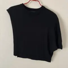 mizuiroind ブラック アシンメトリーウールベスト