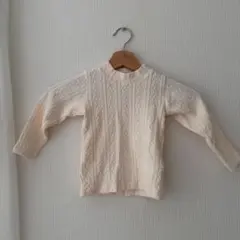 petit main シアバター配合　ジャガードハイネック長袖Tシャツ 90