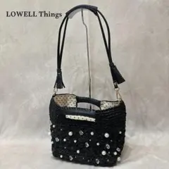 LOWELL Things パールラフィアショルダー ブラックのサムネイル