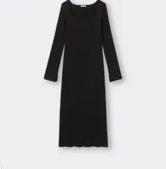 新品　GUリブニットワンピース(長袖)Q+E