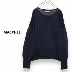 定価¥14,300 MACPHEE ポリエステルリネン クルーネックプルオーバー