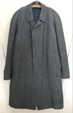 80s ウール ステンカラーコート カシミヤ混 グレー ユニセックス レア