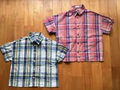 ブランシェス　チェック半袖シャツ お揃い 2枚セット　120cm 130cm