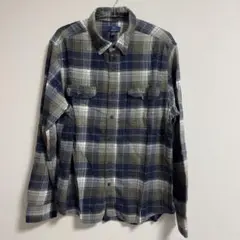 GEORGE ネルシャツ チェックシャツ 濃紺/カーキ メンズXL US 古着
