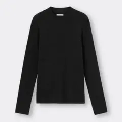 GU リブハイネックセーター ブラック M