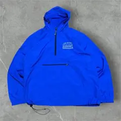 90s CharlesRiverアノラックパーカーXLブルー ドローコード