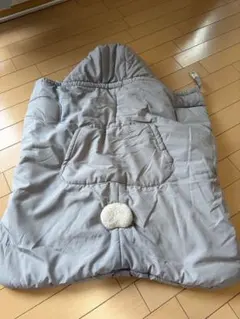 抱っこ紐ケープ　防寒　グレー　ハリネズミ柄　ベビーカーケープ　背面ポケット付き