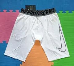 （訳あり値下げ）☆大人気　ナイキ　タイツ　レギンス　五分丈(白/XL)