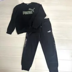 PUMA ブラック ジャージセット 150 160 スウェット 裏起毛