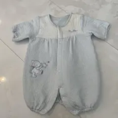 ファミリア風　クマ刺繍ロンパース　バースデイ　新生児ロンパース