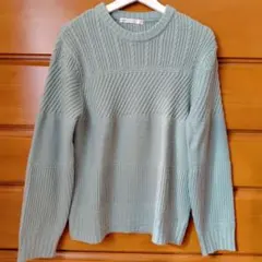 ☆ ikka イッカ メンズ ニット セーター トップス Mサイズ グリーン ☆