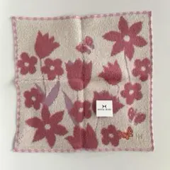 新品未使用　ハナエモリ　タオルハンカチ　ピンク系