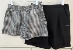 ２枚組⭐︎adidas 黒スポーツパンツL &ギンガムチェックショートパンツM