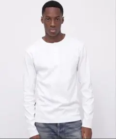 AVIREX USA ヘンリーネック 長袖 Tシャツ ホワイト Sのサムネイル