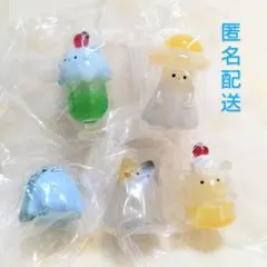 おばけメンダコ　メロン クリームソーダ　サメ　猫　ケーキ　目玉焼き　5点セット