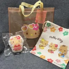 日焼けキティ 巾着 トート クッションキーホルダー ３点セット