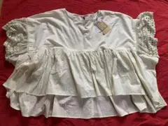 BEARDSLEY アイボリー 五分袖ブラウス