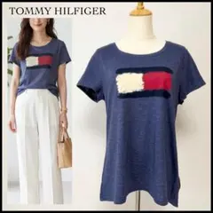 【未使用に近い】トミーヒルフィガー 半袖 Tシャツ トップス ネイビー XLのサムネイル