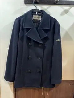 ⭐︎美品⭐︎ウール100% ネイビー ダブルブレスト コート LL 女子