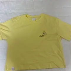 ウサギ刺繍イエローTシャツ M