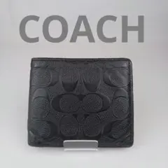 ✨COACH コーチ シグネチャー 二つ折り財布 ブラックのサムネイル