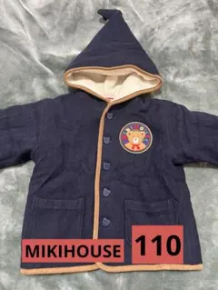MIKIHOUSE レトロ くま フリース アウター コート 110 ネイビー