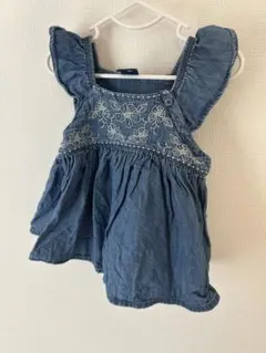 デニムフリルワンピース 6-12ヶ月　ベビーギャップ　デニムセットアップ　70