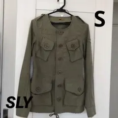 お洒落✨️SLY ノーカラー カーキ 薄手アウター レディース