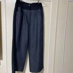 異素材サイドラインセミワイドパンツ