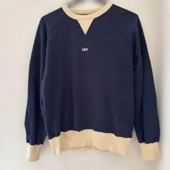 lee ネイビーアイボリー配色スウェット