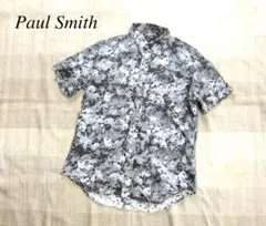 【美品】Paul Smith モノトーン メープル花柄 半袖シャツ Mサイズのサムネイル
