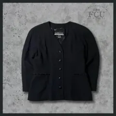 美品　ドイツ古着　ノーカラージャケット　ヴィンテージ　古着　きれいめ