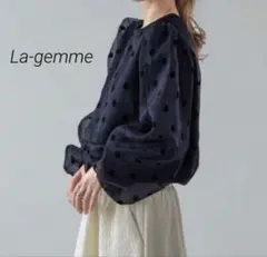 美品！　La-gemmeラジエム ドットチュールトップスのサムネイル