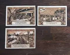 100年前の旧紙幣　ドイツ ノートゲルト 3枚セット　ビターフェルト 1921年