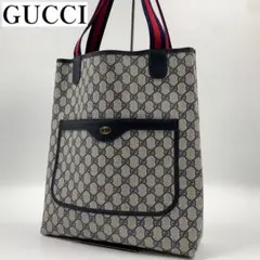 【✨極美品✨】オールドグッチ トートバッグ GGスプリーム ネイビー