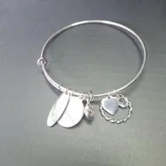 未使用 ALEX and ANI シルバー チャーム付きバングル ◇